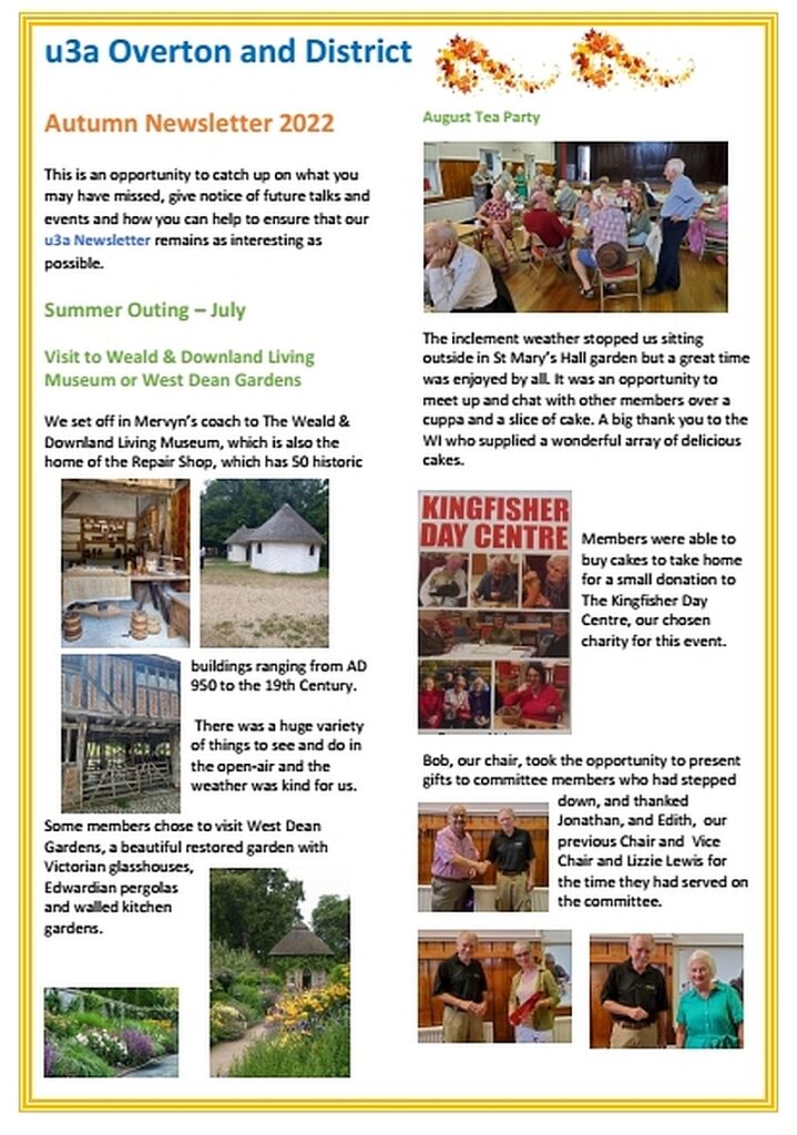 Autumn 2022 Newsletter, Page 1